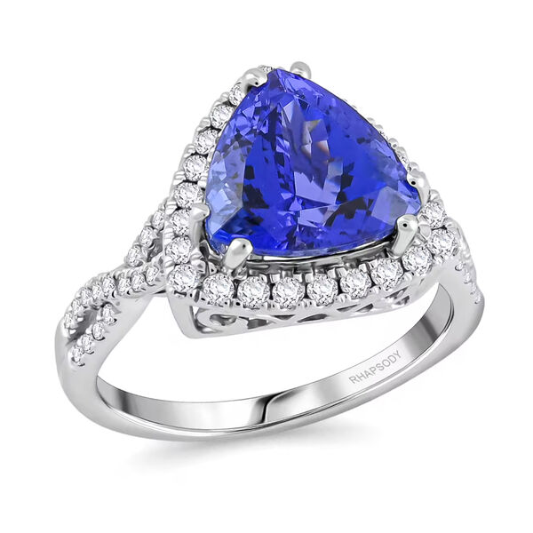 Chairman's Vault Kollektion RHAPSODY AAAA Tansanit und VS Diamant Ring in 950 Platin - 4,50 ct. image number 3
