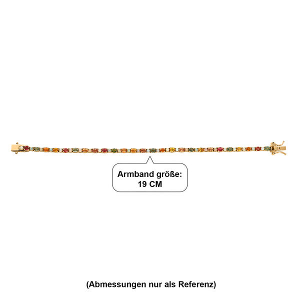D'Joy Mehrfarbig Saphir, Nat&uuml;rlicher, &auml;thiopischer Welo Opal Armband ca. 19 cm 925 Silber 750 Gelbgold vermeil ca. 8,06 ct. image number 4