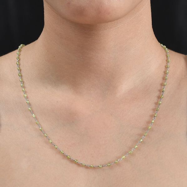 Peridot Halskette ca. 50 cm 925 Silber rhodiniert ca. 20.00 ct image number 3