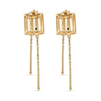 GP Art D&eacute;co Kollektion- Diamant und Kanchanaburi blaue Saphir-Ohrringe - 0,27 ct.