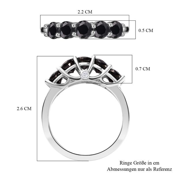 Elite Shungit, weißer Zirkon Ring, 925 Silber platiniert, ca. 0.88 ct image number 7