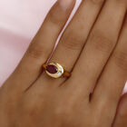 Afrikanischer Rubin (Fissure gefüllt) und Zirkon Ring 925 Silber vergoldet image number 4