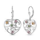 D’joy Mehrfarbig-Turmalin Ohrringe 925 Silber platiniert ca. 0.59 ct