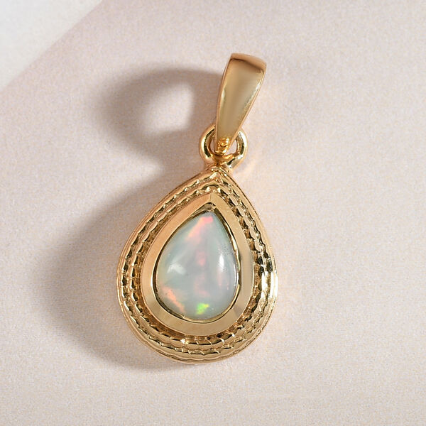 Natürlicher, äthiopischer Opal Solitär-Anhänger in Silber image number 3