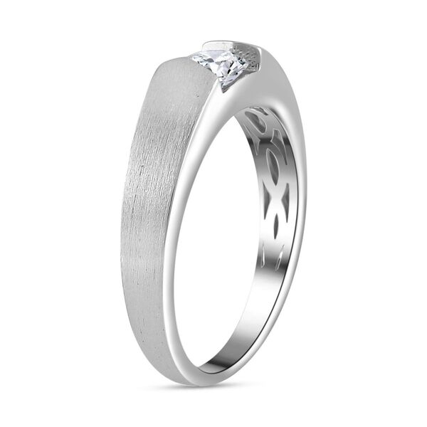 Moissanit Ring, 925 Silber rhodiniert (Gr&ouml;&szlig;e 18.00) ca. 0.45 ct image number 5