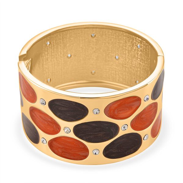 Wei&szlig;er Kristall Armreif ca. 17 cm emailliert