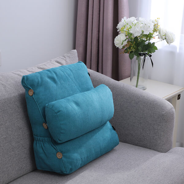 Ergonomisches Kissen aus Samt, Petrol image number 1