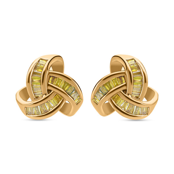 Gelber Diamant P3 Ohrringe 925 Silber Gelbgold Vermeil ca. 0,25 ct