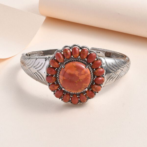 Orange Mohave Türkis Armreif, 19 cm - 34,31 ct. image number 2