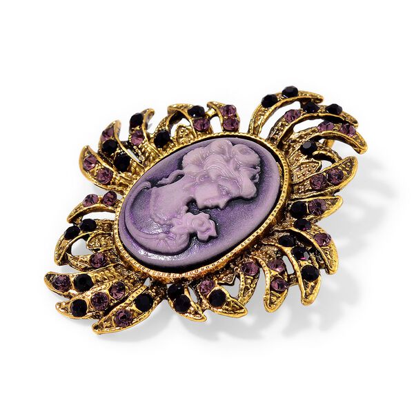 Kamee, Roter Kristall Brosche Antikes Gold image number 3