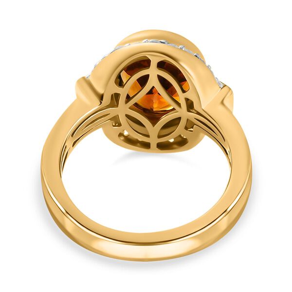 Madeira Citrin und Zirkon Ring 925 Silber vergoldet  ca. 2,93 ct image number 5