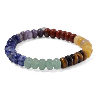 Flexibles Multi-Edelstein-Armband  mit Lebensbaum-Anh&auml;nger - 105 ct.