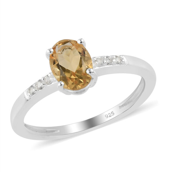 Citrin und Zirkon Ring 925 Silber  ca. 0,82 ct image number 4