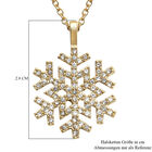 Weiße Kristall Schneeflocken-Halskette, 50 cm, Edelstahl goldfarben ca. 0,20 ct image number 5