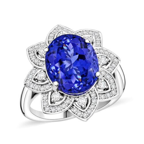 RHAPSODY zertifiziert und geprüft AAAA Tansanit und VS-EF Diamant Ring in 950 Platin - 6 ct. image number 0