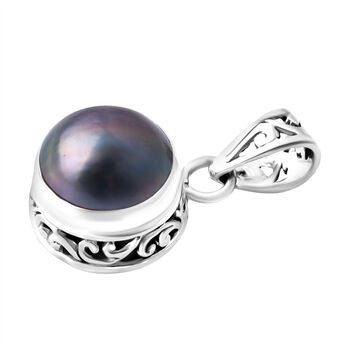 Royal Bali Kollektion - Blauer Mabe Perle Anh&auml;nger