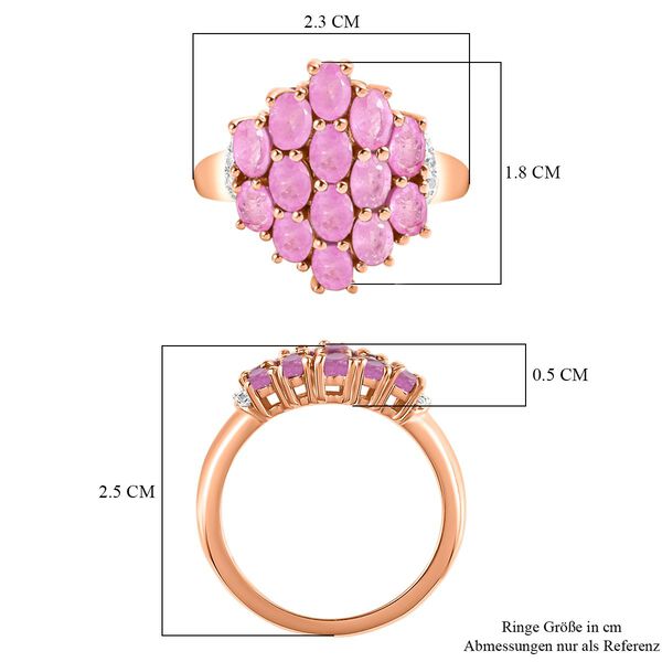 Ilakaka Rosa Saphir und wei&szlig;er Zirkon Ring, 925 Silber ros&eacute;vergoldet (Gr&ouml;&szlig;e 17.00) ca. 3,72 ct image number 7
