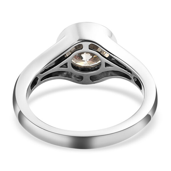 88 Facetten Moissanit-Ring, 925 Silber platiniert  ca. 1,43 ct image number 6