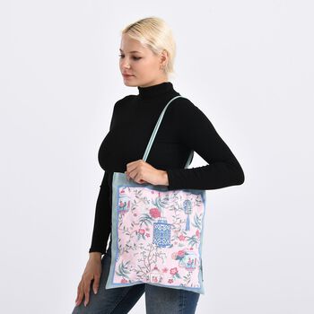 2er-Set Einkaufstaschen mit k&uuml;nstlerischem Muster, 34x40 cm, Hellgr&uuml;n