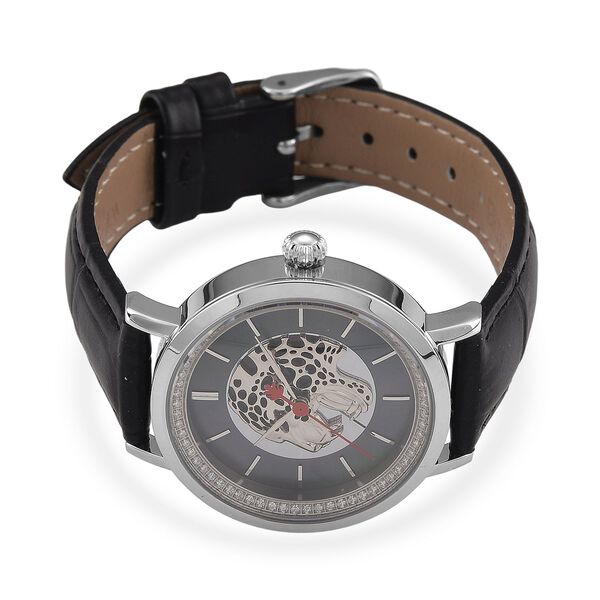 William Hunt - Moissanit Uhr, Swiss Ronda Uhrwerk, Reiner Edelstahl, Schwarz, ca. 0.20 ct image number 4