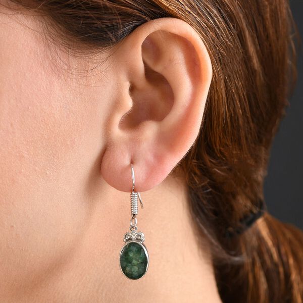 Smaragd-Matrix Ohrringe 950 Kupfer ca. 5.02 ct image number 3