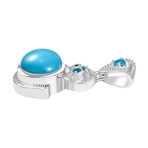 AA Sleeping Beauty Türkis, Neon Apatit Anhänger 925 Silber rhodiniert ca. 2.06 ct image number 4