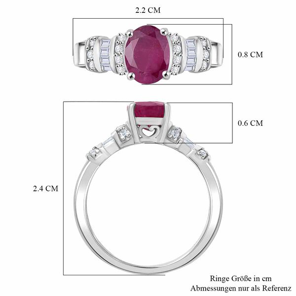 D'Joy afrikanischer Rubin und Zirkon Ring - 2,24 ct. image number 7