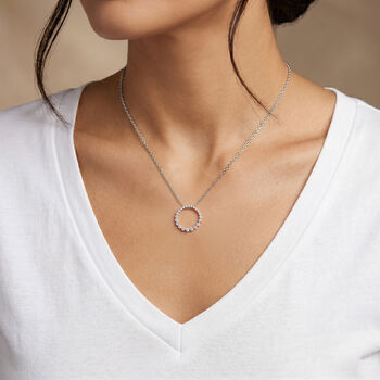 LUXURIANT SGL zertifizierter SI-GH Labor Diamant Anh&auml;nger mit 50cm Kette, 925 Silber rhodiniert - 1 ct.