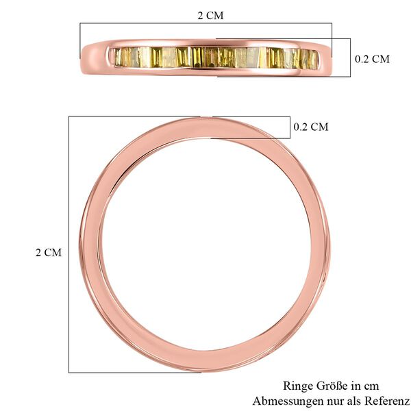 Gelber Diamant-Ring, 925 Silber ros&eacute;vergoldet - 0,25 ct. image number 7