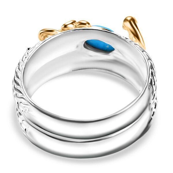 Royal Bali Kollektion- Amerikanischer natürlicher Sleeping Beauty Türkis Pfau Ring - 0,83 ct. image number 4