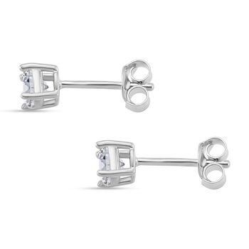 RADIANTA GRA zertifiziert Moissanit (D-VVS) Ohrringe 925 Silber rhodiniert ca. 0.92 ct