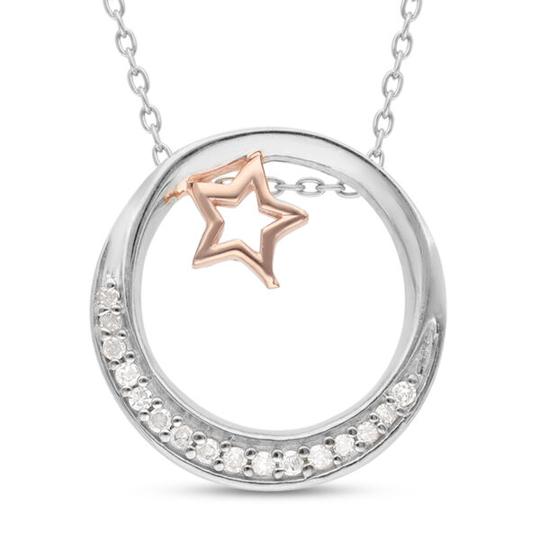 Zweifarbiger Diamant Anh&auml;nger in Silber