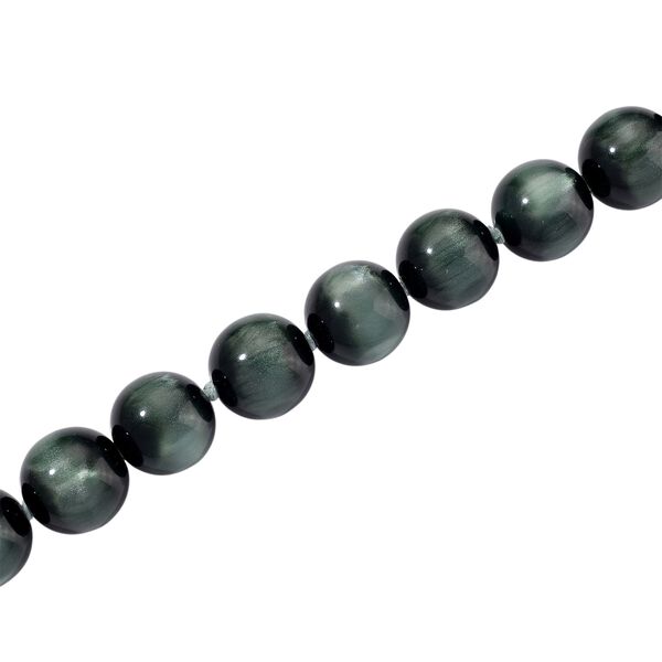 Simuliertes flexibles grünes Katzenauge Armband und 45+5cm Halskette image number 4