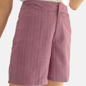 Unifarbene Shorts f&uuml;r Frauen, Gletschergrau, Violett, Gr&ouml;&szlig;e 44
