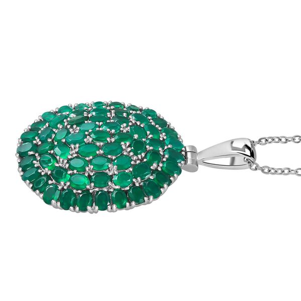 Verde Onyx Anhänger mit Kette, 316L Edelstahl ca. 9.44 ct image number 4