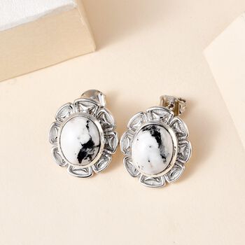 Wei&szlig;e B&uuml;ffel-Ohrstecker - 7,52 ct.