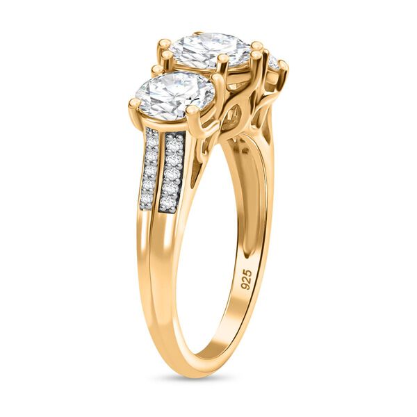 Moissanit Schmuckset, 925 Silber 750 Gelbgold Vermeil - 7,43 ct. image number 5