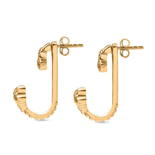 AA Kanchanaburi Blauer Saphir, AAA Mexikanischer Purpurroter Feueropal Ohrringe 925 Silber 750 Gelb Vergoldet ca. 0.24 ct image number 5