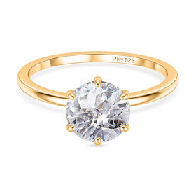 D'Joy Moissanit Ring, 925 Silber vergoldet - 1,77 ct.