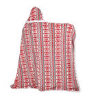 Hoodie-Decke mit Sherpa-Futter, volkstümliches Muster, Größe 150x200 cm, Rot image number 3