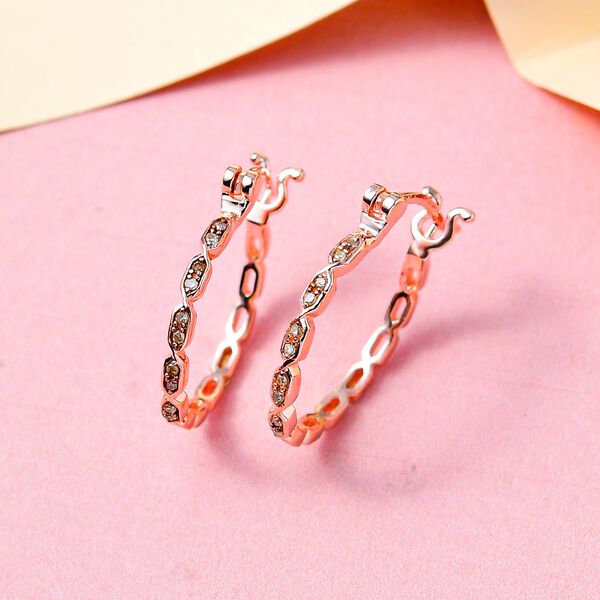 Nat&uuml;rliche Champagner-Diamant-Creolen -0,10 ct. image number 2