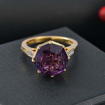 Afrikanischer Amethyst und Zirkon-Ring - 6,81 ct.