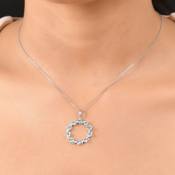 Djoy AA Betroka Blauer Apatit Meeresrauschen Anhänger 925 Silber rhodiniert ca. 1.33 ct image number 3