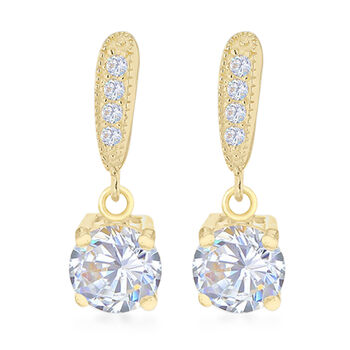 CLOSE OUT DEAL Zirkonia Ohrringe, 925 Silber vergoldet