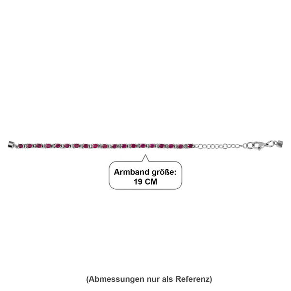 EVER TRUE Afrikanischer Rubin (Fissure gef&uuml;llt) Armband ca. 15 cm + 4 cm Extender, 316L Edelstahl ca. 5,36 ct. image number 5