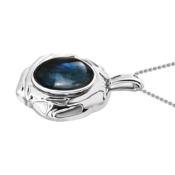 Strukturierter Labradorit-Anhänger mit 50cm Kette - 15,88 ct. image number 5