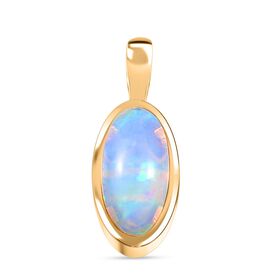 D'Joy AA Natürlicher, äthiopischer Welo Opal Anhänger 925 Silber 750 Gelb Vergoldet ca. 0.84 ct