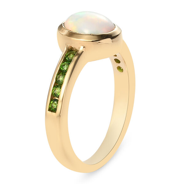 Natürlicher, äthiopischer Opal und natürlicher Chromdiopsid-Ring - 1,10 ct. image number 5