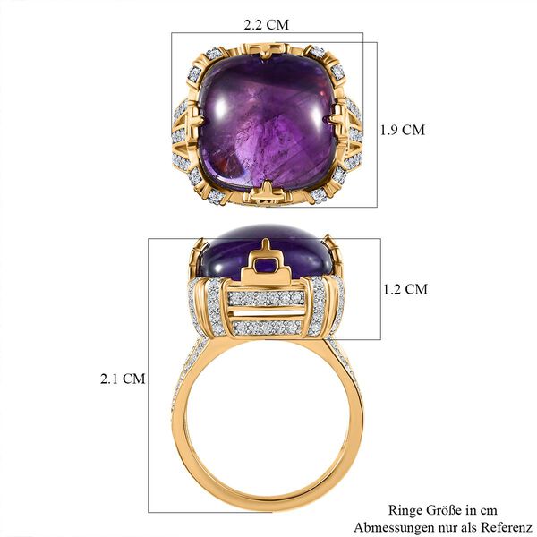 Afrikanischer Amethyst und Zirkon-Cocktail-Ring - 18,48 ct. image number 7