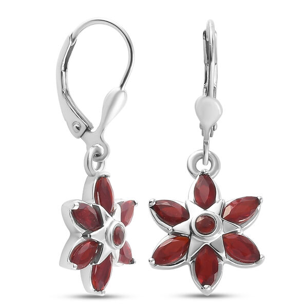 Mexikanische Kirschfeuer-Opal florale Ohrhänger in Silber image number 3